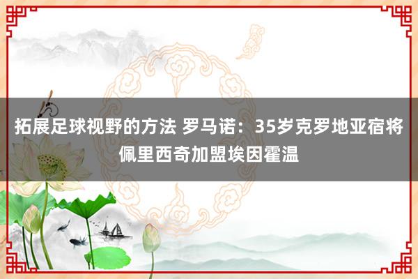 拓展足球视野的方法 罗马诺：35岁克罗地亚宿将佩里西奇加盟埃因霍温