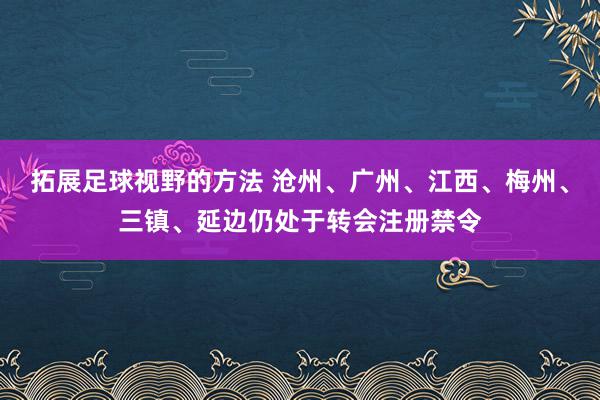 拓展足球视野的方法 沧州、广州、江西、梅州、三镇、延边仍处于转会注册禁令