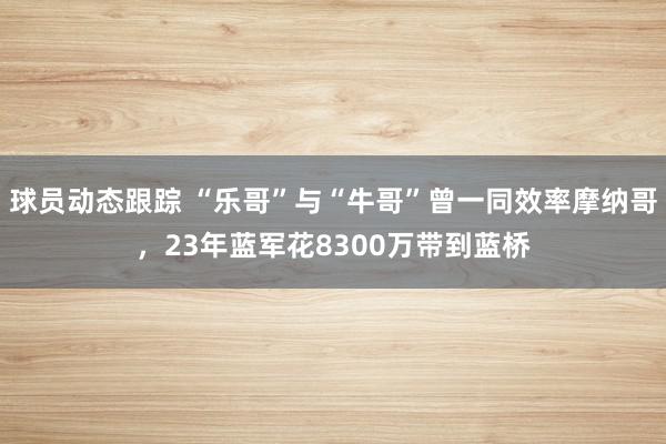 球员动态跟踪 “乐哥”与“牛哥”曾一同效率摩纳哥，23年蓝军花8300万带到蓝桥