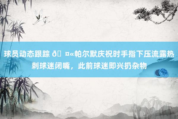 球员动态跟踪 🤫帕尔默庆祝时手指下压流露热刺球迷闭嘴，此前球迷即兴扔杂物