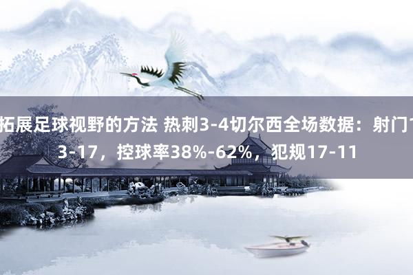 拓展足球视野的方法 热刺3-4切尔西全场数据：射门13-17，控球率38%-62%，犯规17-11