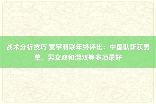 战术分析技巧 寰宇羽联年终评比：中国队斩获男单、男女双和混双等多项最好